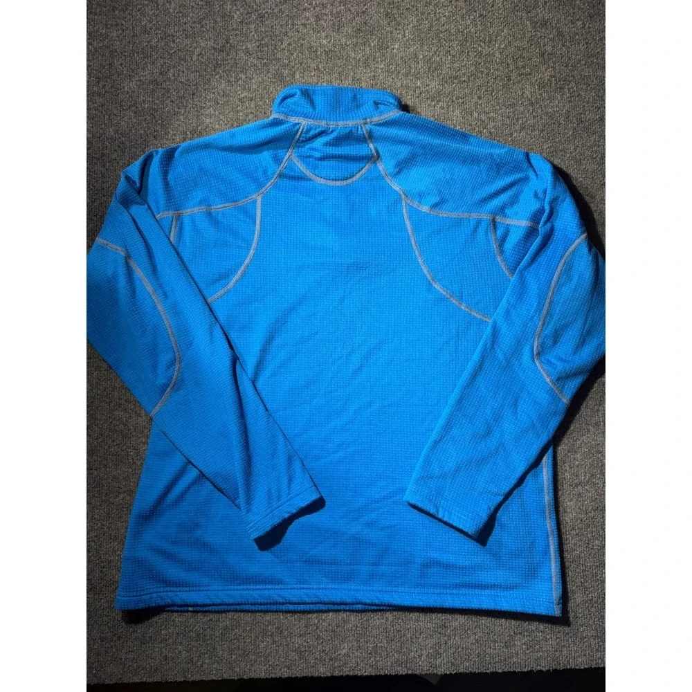 Starter Dri-Star Mens Large Blue Waffle Knit Quarter Zip Pullover Athletic Top